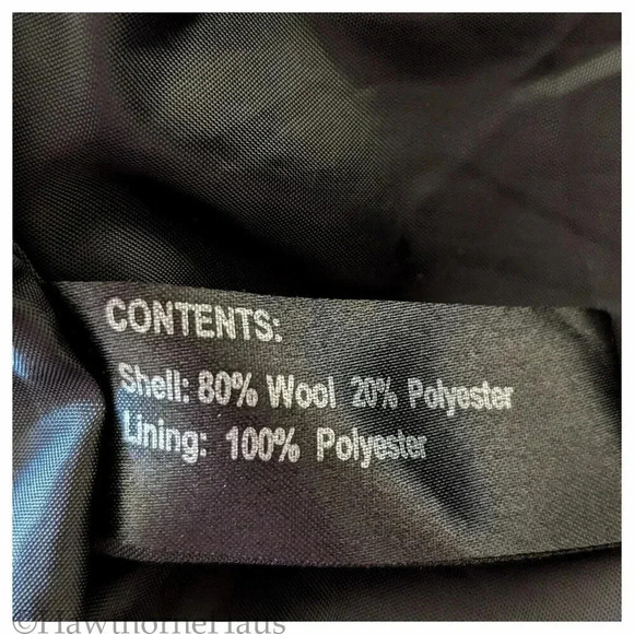 GIACCA Black Double Breasted Peacoat Size XL Wool Blend Heavyweight Lined - Picture 9 of 9